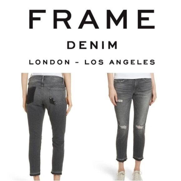 Frame Denim Le Garcon Released Hem Jeans In Stockcross - Picture 2 of 3